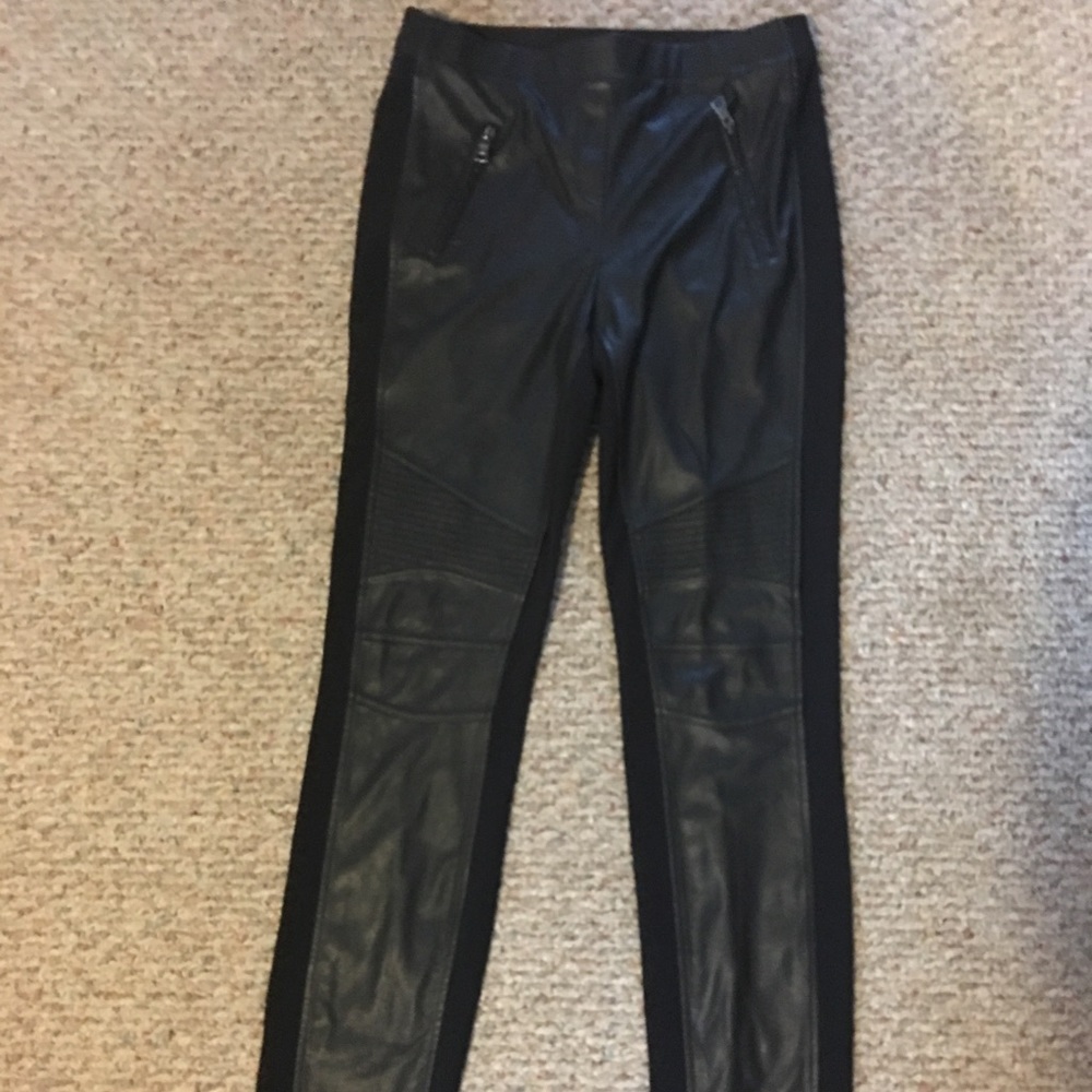 Black Leather Stretch Leggings